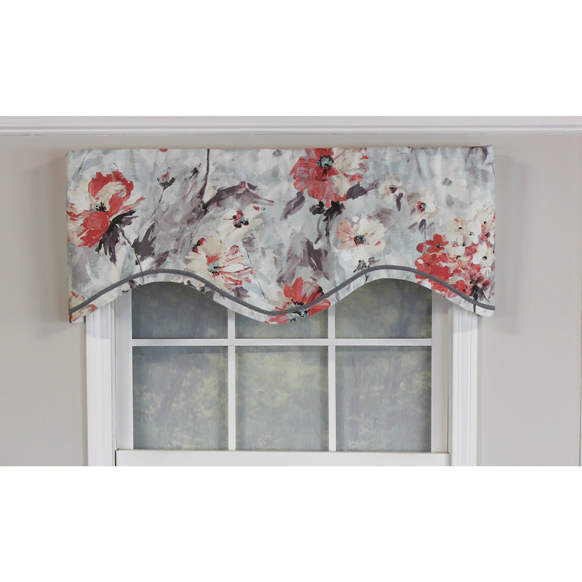Tia Cornice 3in Rod Pocket Elevated Trim Decor Window Valance 50in X 17in by RLF Home