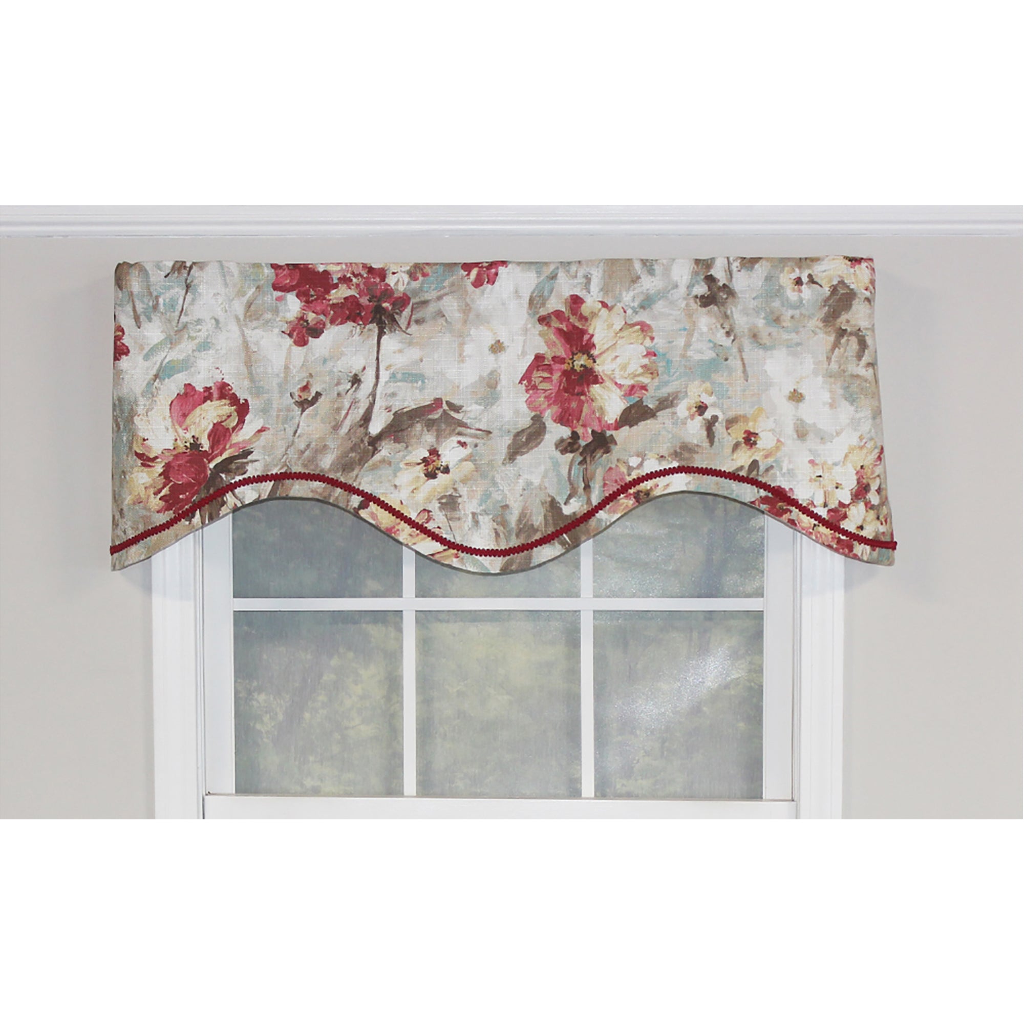 Tia Cornice 3in Rod Pocket Elevated Trim Decor Window Valance 50in X 17in by RLF Home