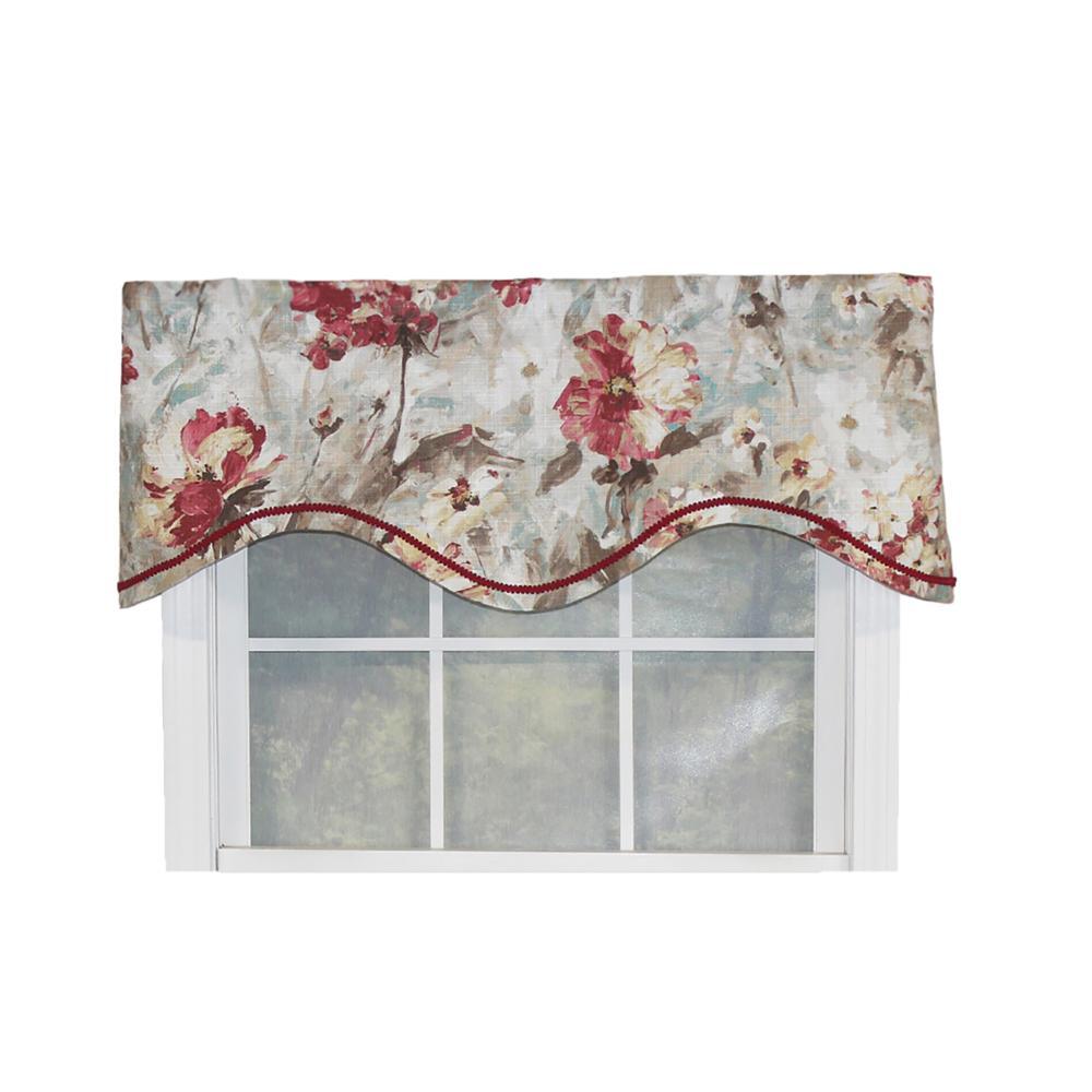 Tia Cornice 3in Rod Pocket Elevated Trim Decor Window Valance 50in X 17in by RLF Home