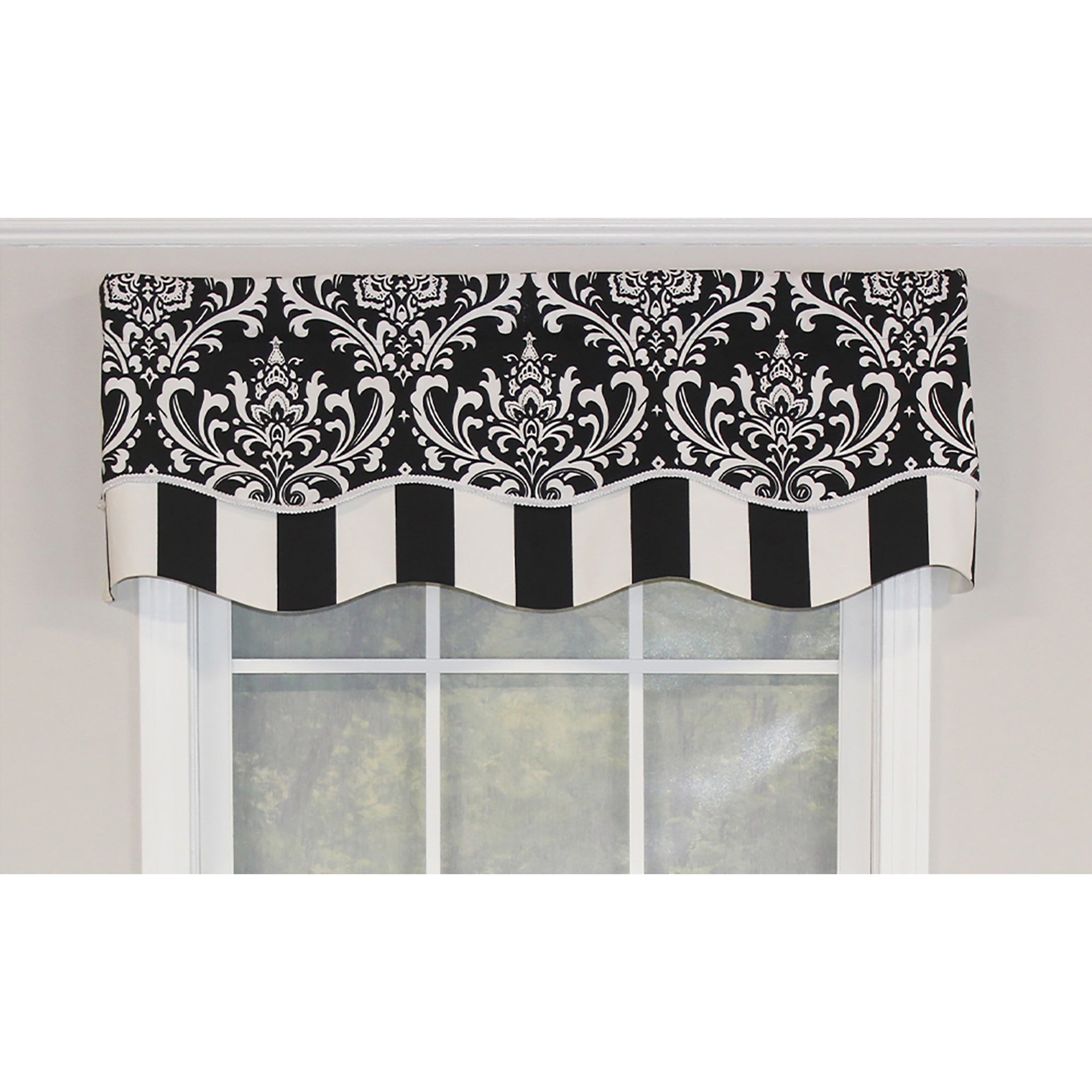 Ozbourne Glory 3in Rod Pocket Layered Window Valance 50in x 16in by RLF Home