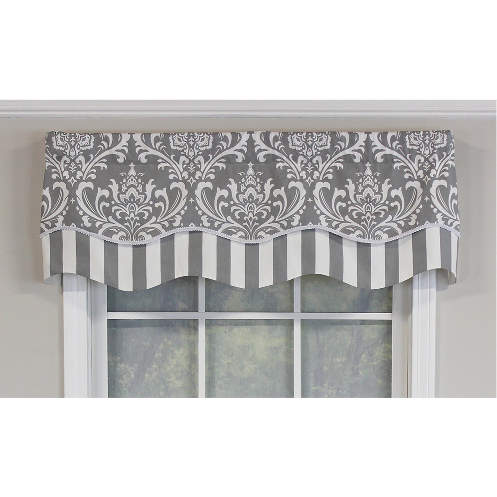 Ozbourne Glory 3in Rod Pocket Layered Window Valance 50in x 16in by RLF Home
