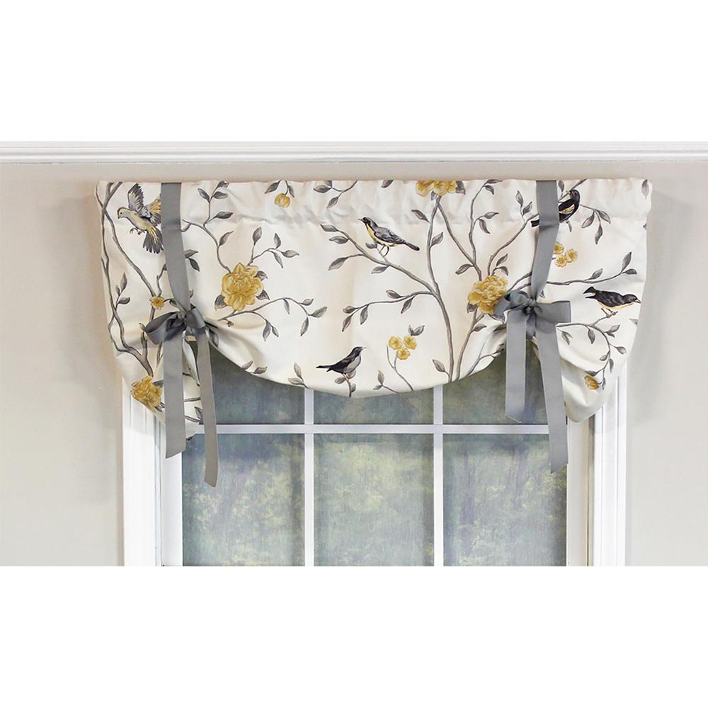 Trend Bird Coordination Ribbon Tie Window Valance 50in x 21in by RLF Home