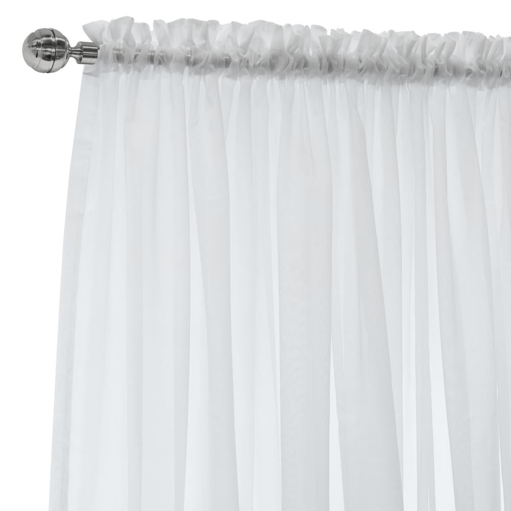 Habitat Rhapsody Voile Sheer Sheer Texture and Supple Drapeability Rod Pocket Light Filtering Curtain Panel White