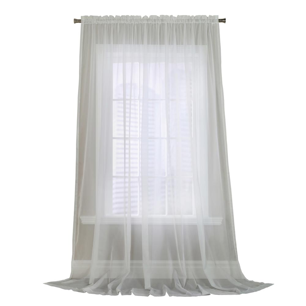 Habitat Rhapsody Voile Sheer Sheer Texture and Supple Drapeability Rod Pocket Light Filtering Curtain Panel White