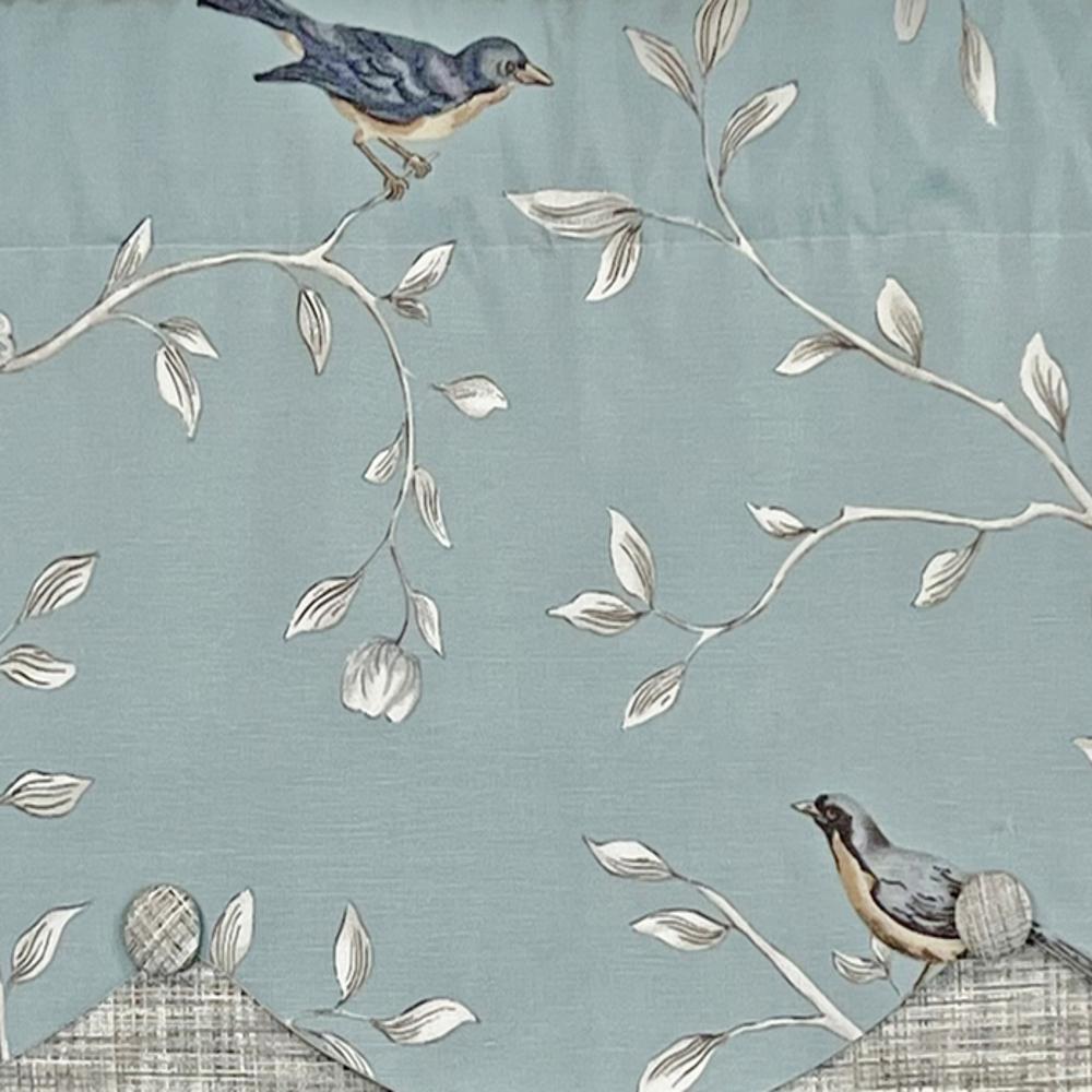 Trend Bird Petticoat with Handmade Buttons Window Valance 50in x 15in by RLF Home