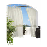 Commonwealth Outdoor Decor Escape Voile Hook and Loop Tab Curtain Panel - Ivory