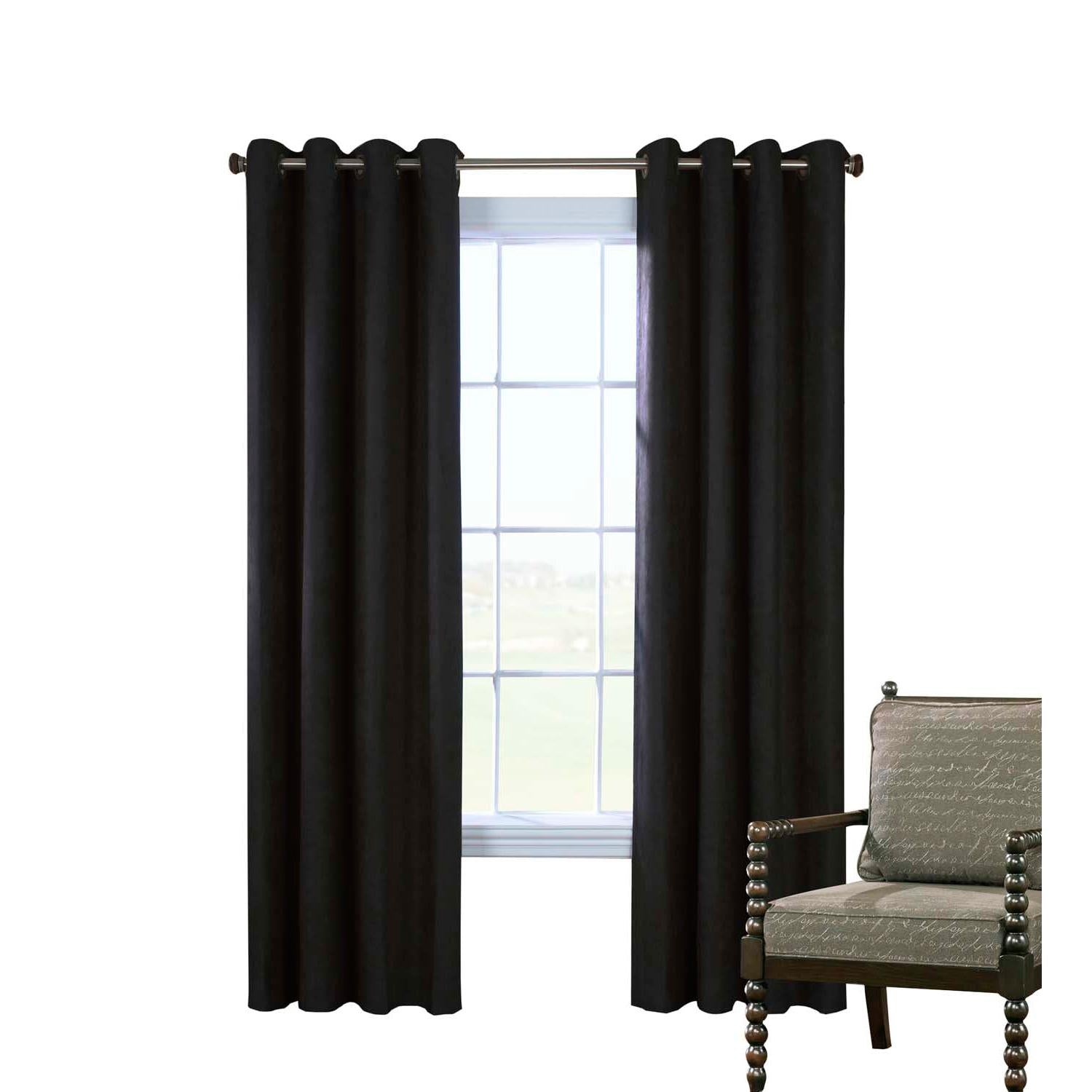 Commonwealth Thermaplus Navar Blackout Faux Suede Grommet Top Panel - 54x84"