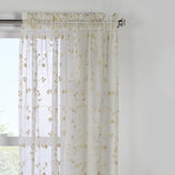 Commonwealth Habitat Grandeur Deep Scalloped Embroidery Pole Top Window Panel - Cream