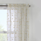 Commonwealth Habitat Grandeur Deep Scalloped Embroidery Pole Top Window Panel - Cream