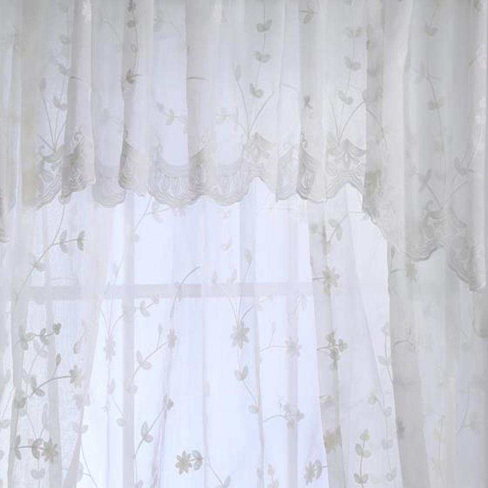 Commonwealth Habitat Grandeur Deep Scalloped Embroidery Pole Top Swag - 80x36"