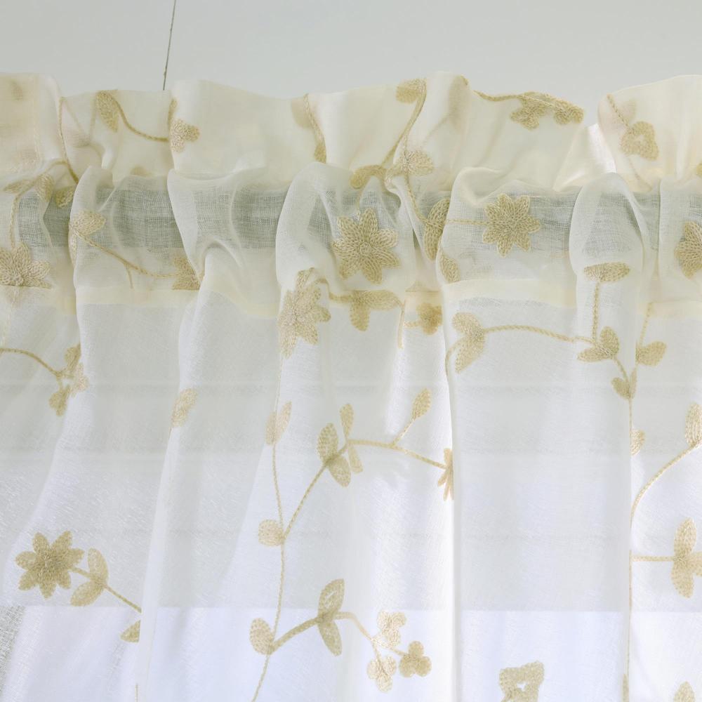 Commonwealth Habitat Grandeur Deep Scalloped Embroidery Balloon Curtain - 52x63"