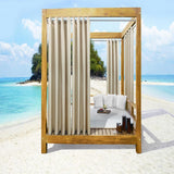 Commonwealth Seascapes Light Filtering Provide Privacy and Shade Grommet Outdoor Panel Pair Linen