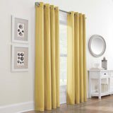 Habitat Harmony Light Filtering Crinkled Texture on Supple Drapeable Flowing Fabric Grommet Curtain Panel Yellow