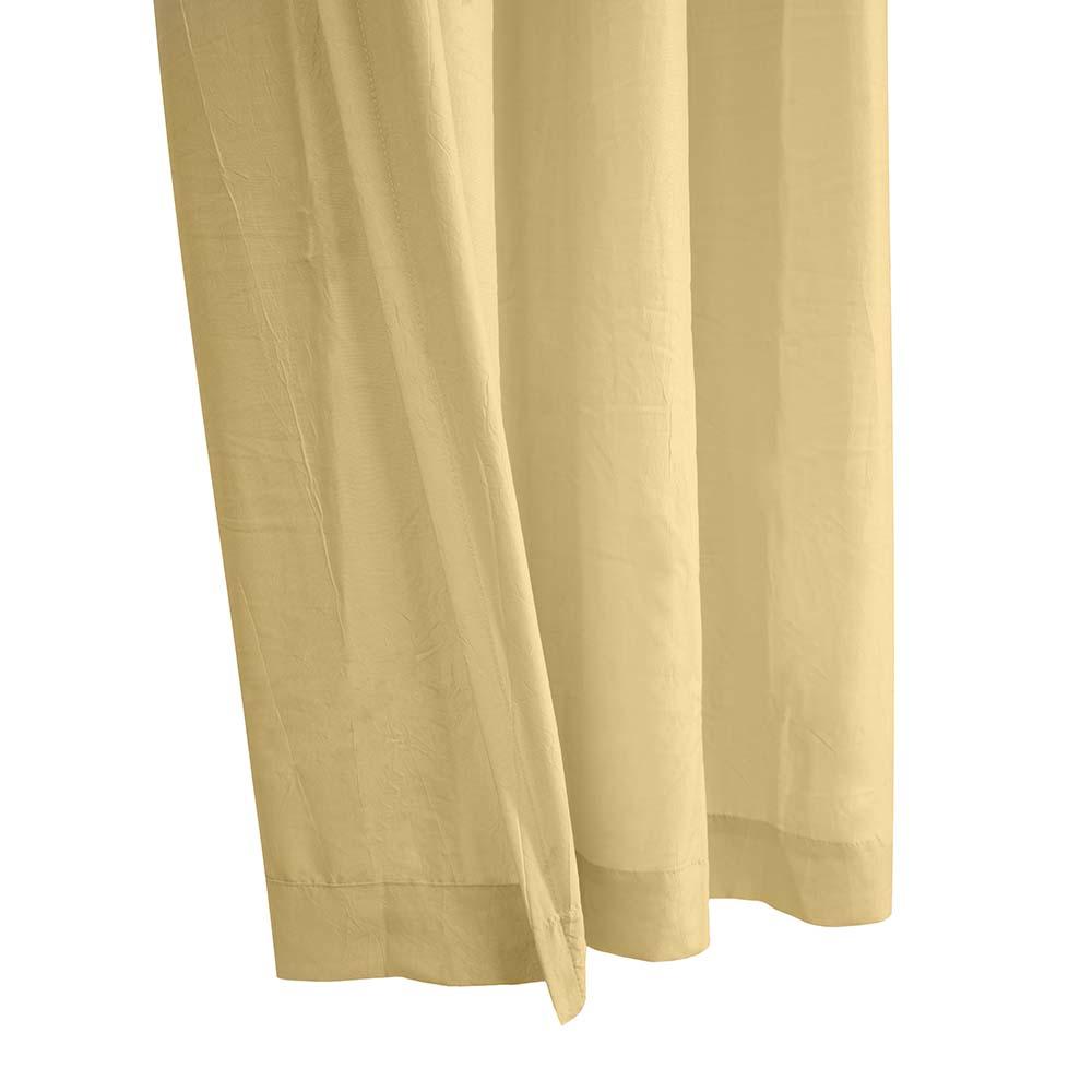 Habitat Harmony Light Filtering Crinkled Texture on Supple Drapeable Flowing Fabric Grommet Curtain Panel Yellow