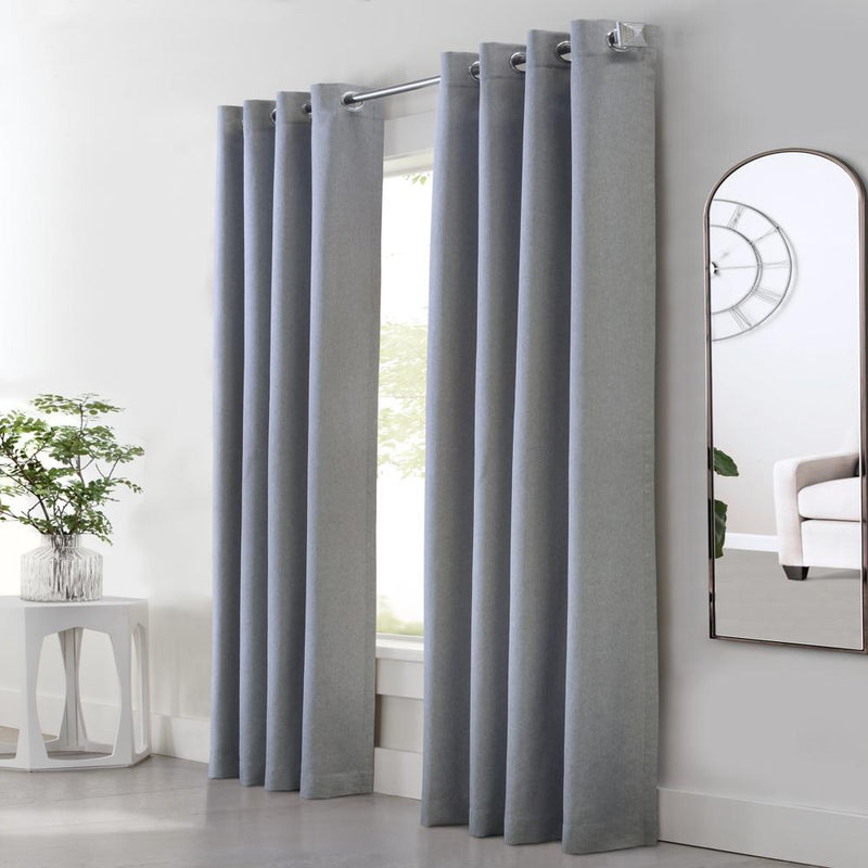 Habitat Margaret Light Filtering Provide Daytime Privacy Woven Textured Pattern Grommet Curtain Panel Grey