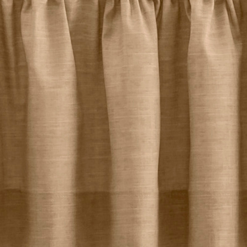 Ellis Lisa Solid Color Poly Cotton 1.5" Rod Pocket Duck Fabric Stylish Tailored Valance 58"x15" Tan