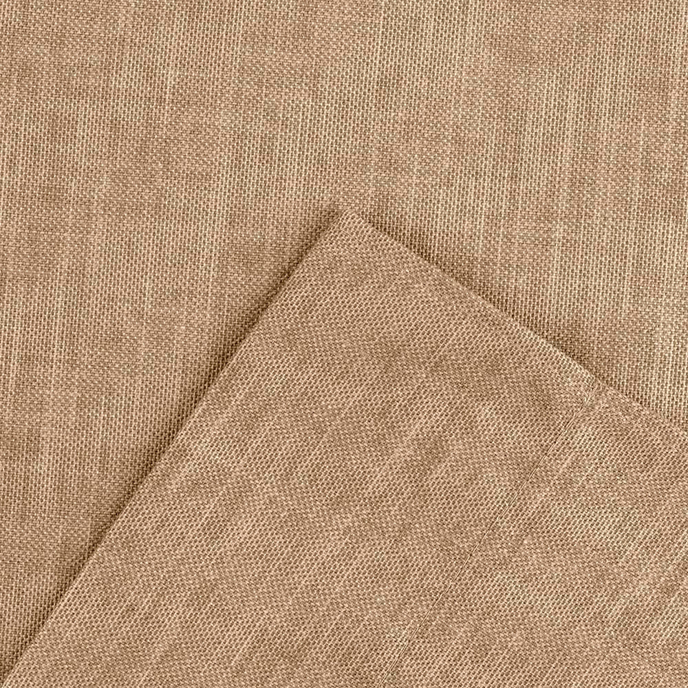 Ellis Lisa Solid Color Poly Cotton Duck Fabric Tailored Tiers 1.5" Rod Pocket Add a Touch of Color to Room Tan