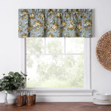 Ellis Bella Rose Stylish Medium Scale Printed Floral Pattern 1.5" Rod Pocket Tailored Valance for Windows 58"x15" Wedge