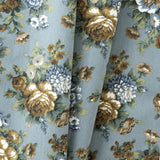 Ellis Bella Rose Stylish Medium Scale Printed Floral Pattern 1.5" Rod Pocket Tailored Swag for Windows 56"x36" Wedge