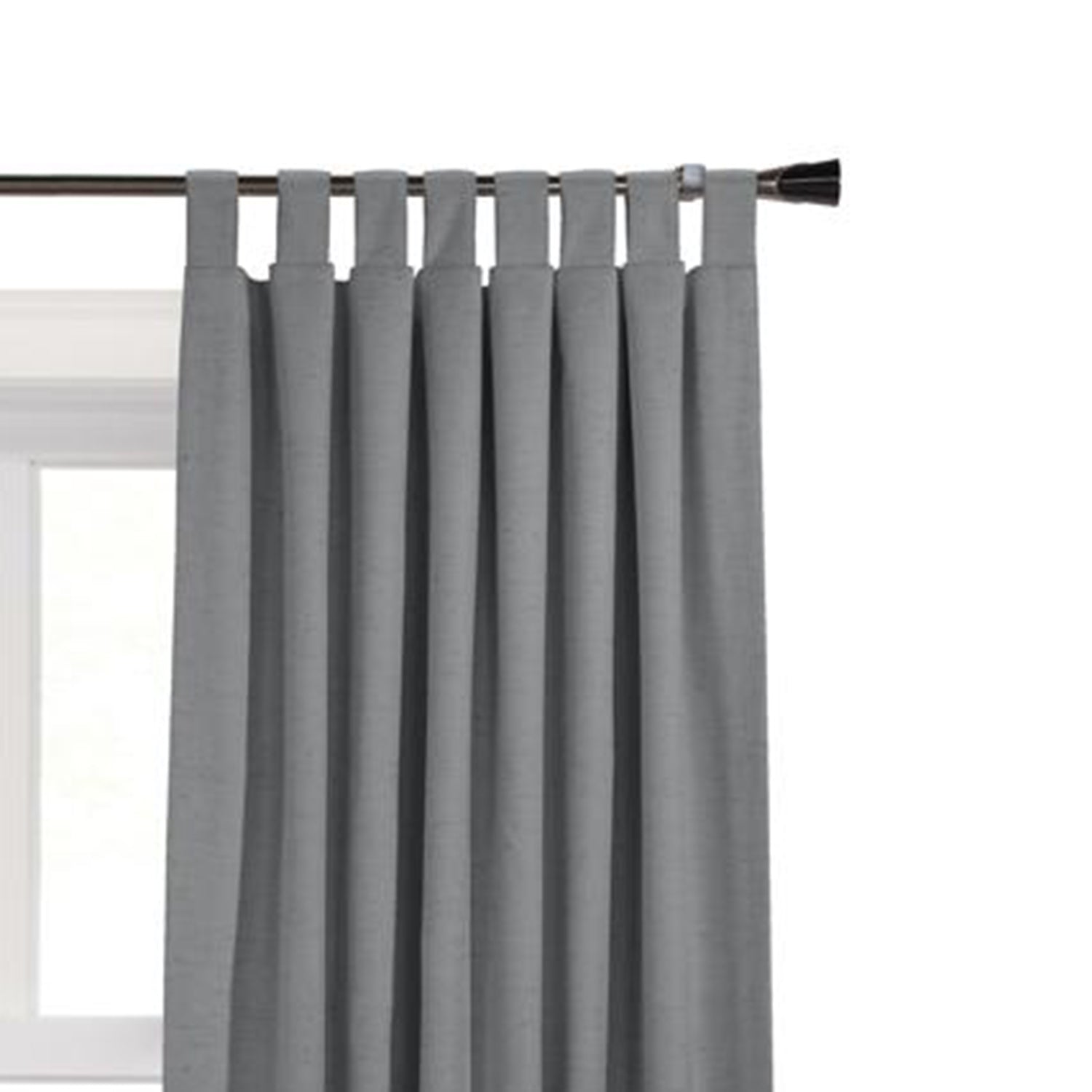 Commonwealth Ventura Tab Top Curtain Panel Pair Window Dressing each - 78x84", Dark Grey