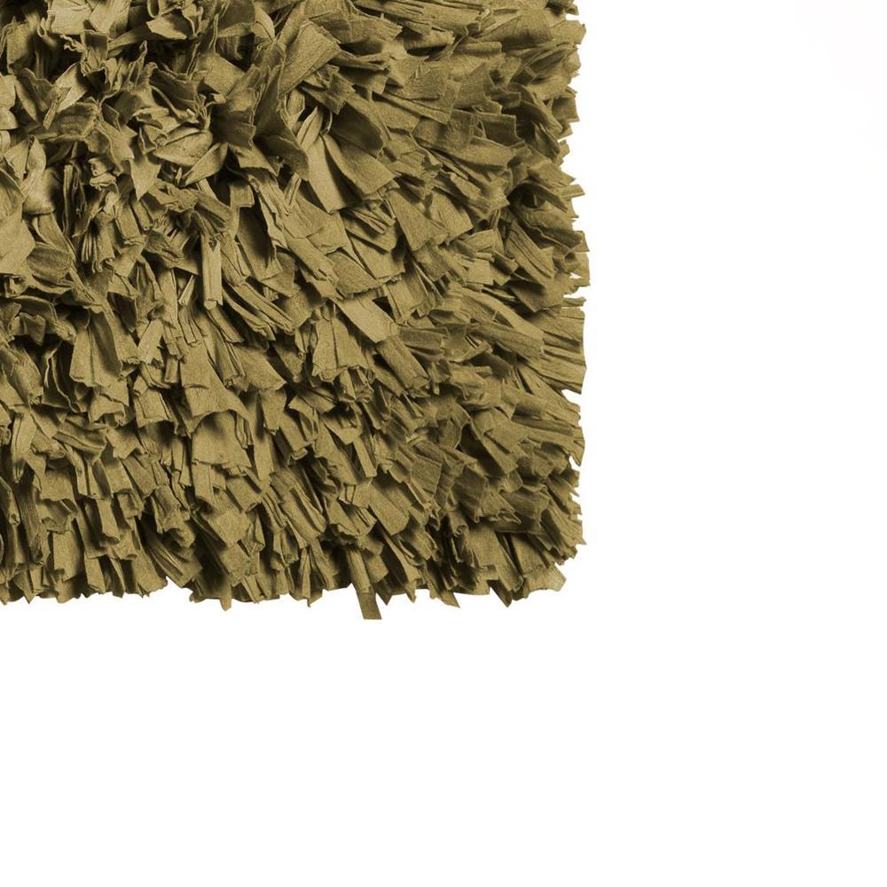 Carnation Home Fashions Paper Shag Cotton/Poly Blend Bath Mat - Sage 21x34"