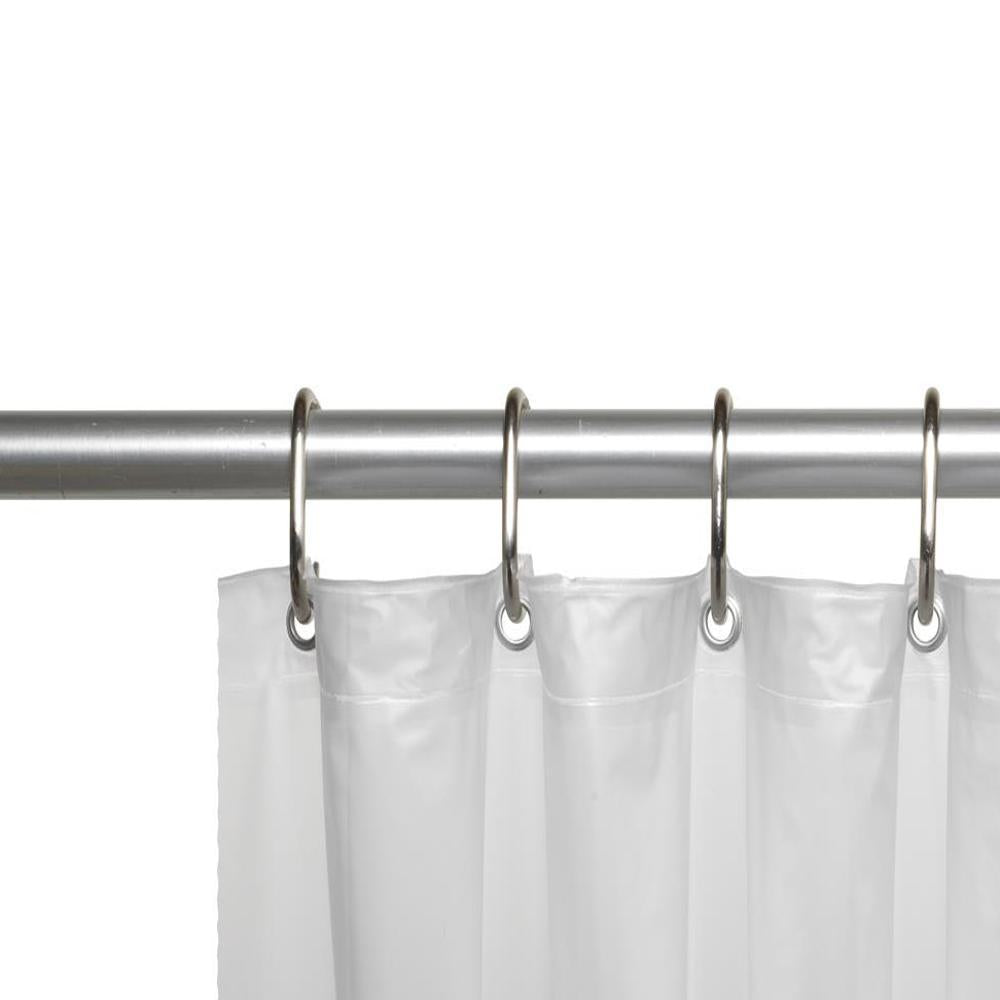 Carnation Home Fashions 3 Gauge Vinyl Shower Curtain Liner with Weighted Magnets and Metal Grommets - Frosty Clear 72x72"