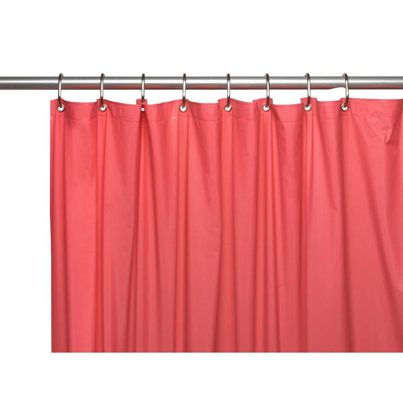 Carnation Home Fashions 3 Gauge Vinyl Shower Curtain Liner with Weighted Magnets and Metal Grommets - Rose 72x72"