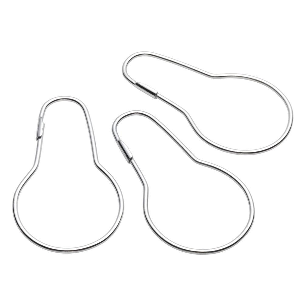 Carnation Home Fashions "EZ Glide" Shower Curtain Hooks in Chrome - Chrome