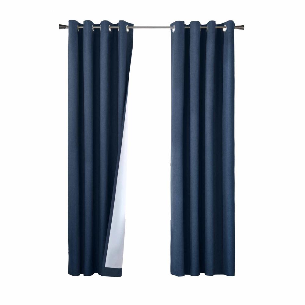 Commonwealth Thermaplus Bedford Total Blackout Grommet Curtain - Navy