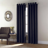 Commonwealth Shadow Grommet Dressing Window Curtain Panel - Black