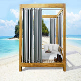 Commonwealth Seascapes Stripes Light Filtering Provide Privacy Satiny Look Grommet Outdoor Panel Pair Black
