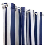 Commonwealth Seascapes Stripes Light Filtering Satiny Look Provide Privacy Grommet Outdoor Panel Pair Indigo