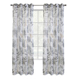 Habitat Alba Sheer Botanical Leaf Design Touch of Nature to Your Home or Office Grommet Curtain Panel Taupe