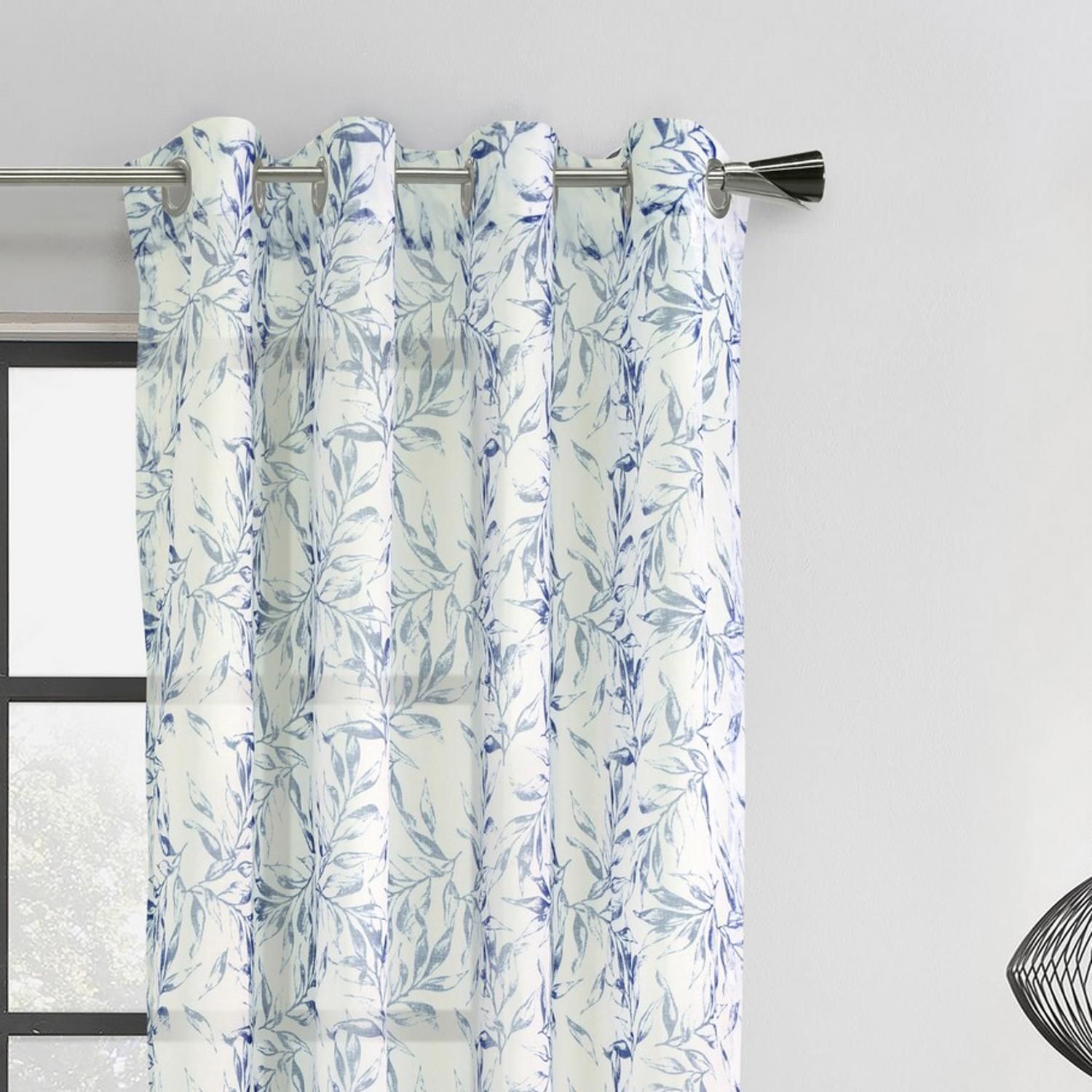 Habitat Jenny Light Filtering Grommet Curtain - Indigo