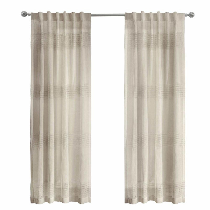 Commonwealth Habitat Lindsey Light Filtering Dual Header Curtain - Linen