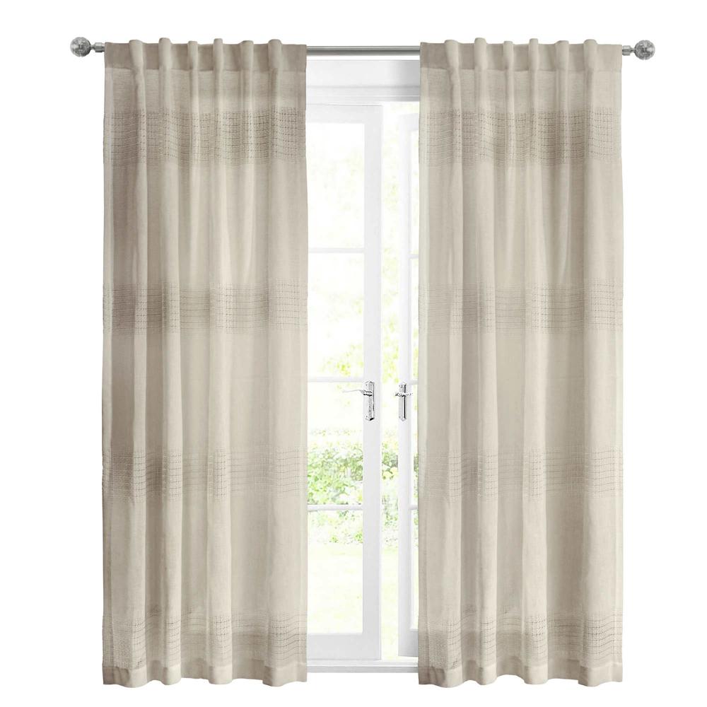 Commonwealth Habitat Lindsey Light Filtering Dual Header Curtain - Linen