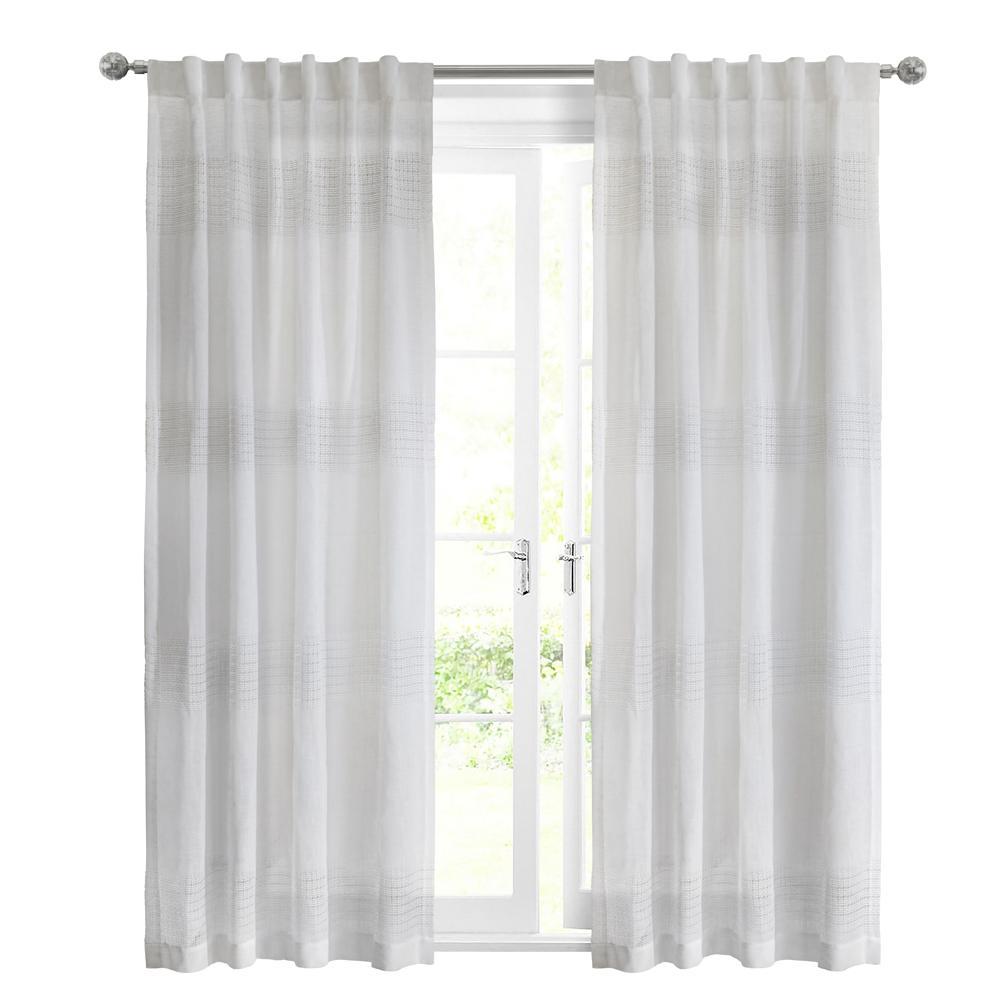 Commonwealth Habitat Lindsey Light Filtering Dual Header Curtain - White