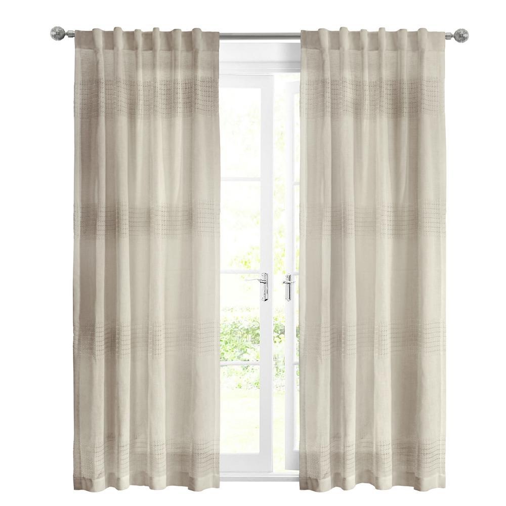 Commonwealth Habitat Lindsey Light Filtering Dual Header Curtain - Linen