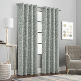 Habitat Valencia Light Filtering Provide Daytime Privacy Rich Woven Branch Leaf Design Grommet Curtain Panel Grey