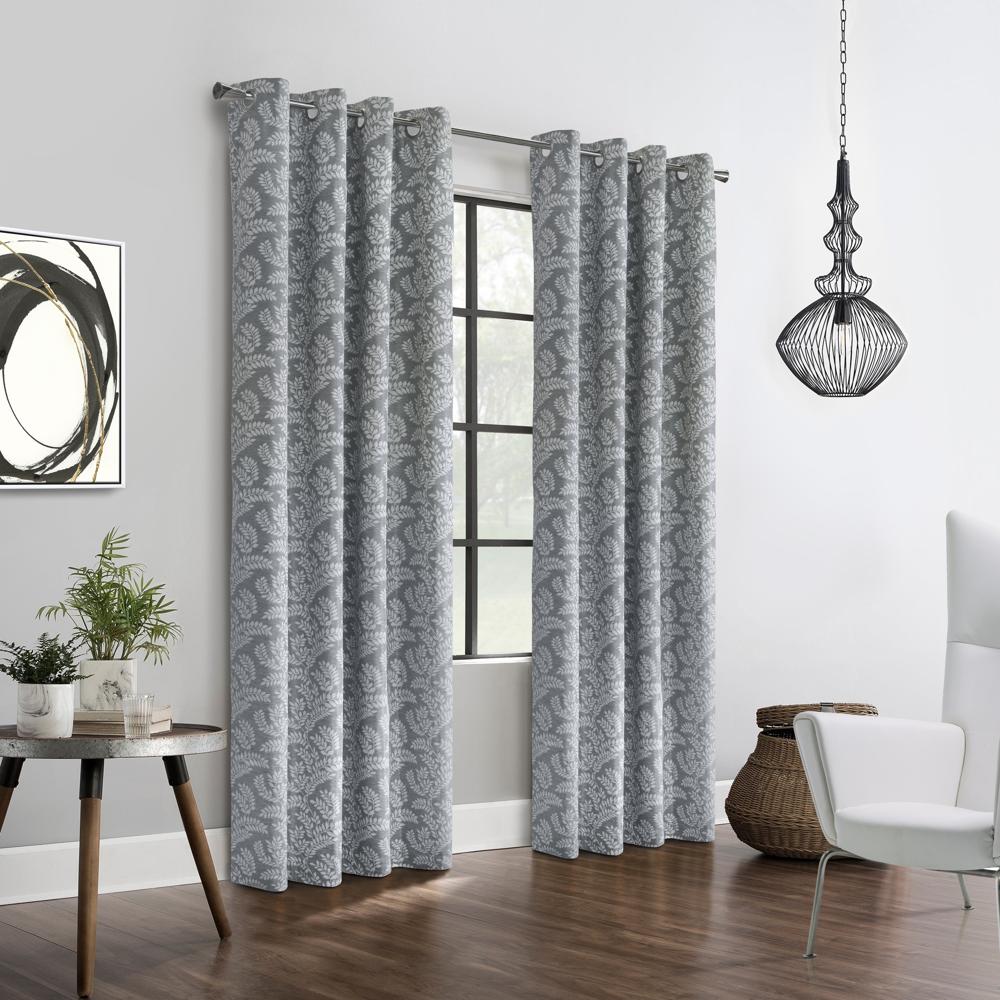 Thermaplus Patricia Blackout Providing Absolute Privacy Minimal Look to Any Room Grommet Curtain Panel 52" x 84" Silver
