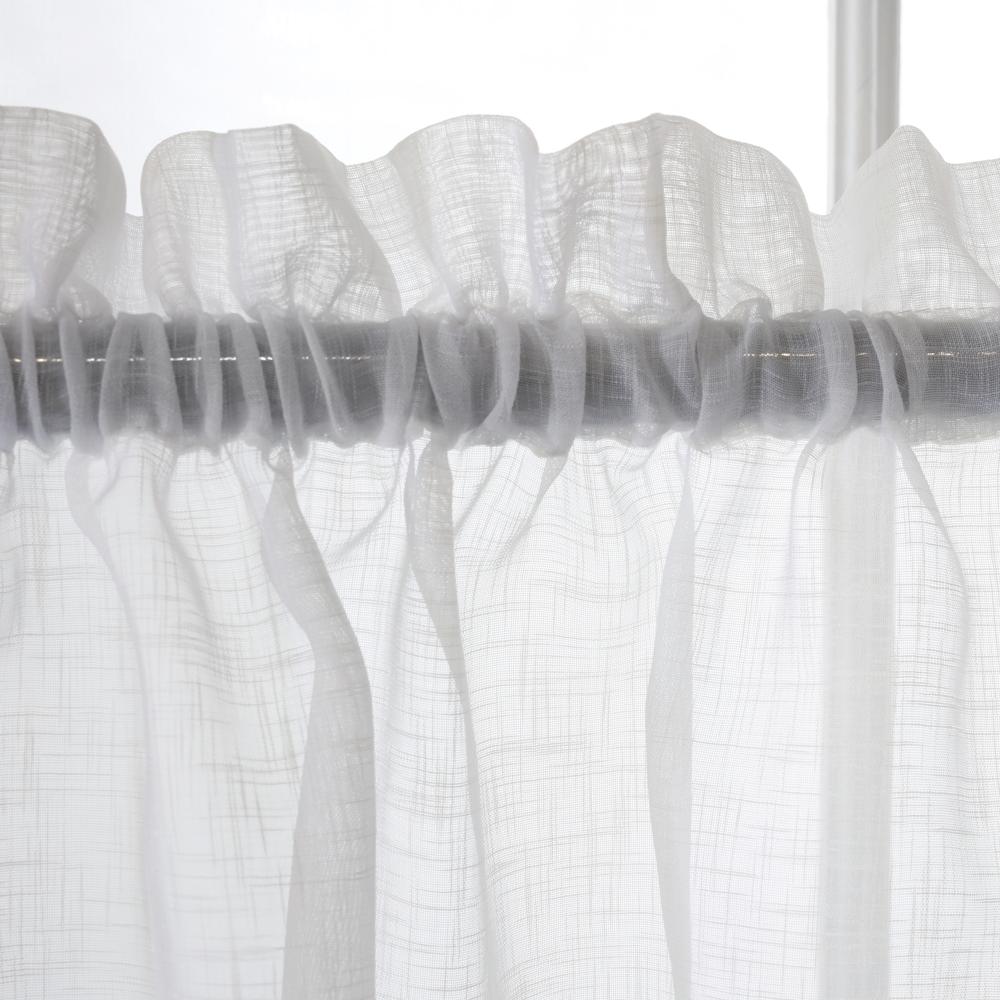Habitat Cote D' Azure Sheer Rod Pocket 3 Piece Curtain Tiers and Valance Set 52" x 24" White