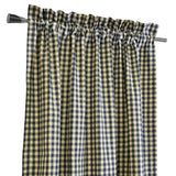 Thermalogic Checkmate Energy Efficient Room Darkening Simple Mini Check Pattern Pole Top Curtain Panel Pair Navy
