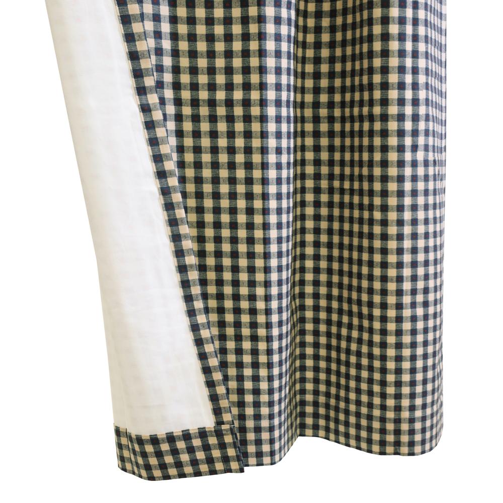 Thermalogic Checkmate Energy Efficient Room Darkening Simple Mini Check Pattern Pole Top Curtain Panel Pair Navy