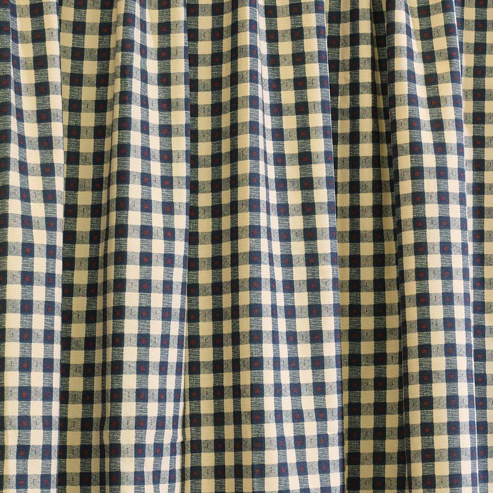 Thermalogic Checkmate Energy Efficient Room Darkening Simple Mini Check Pattern Pole Top Curtain Panel Pair Navy