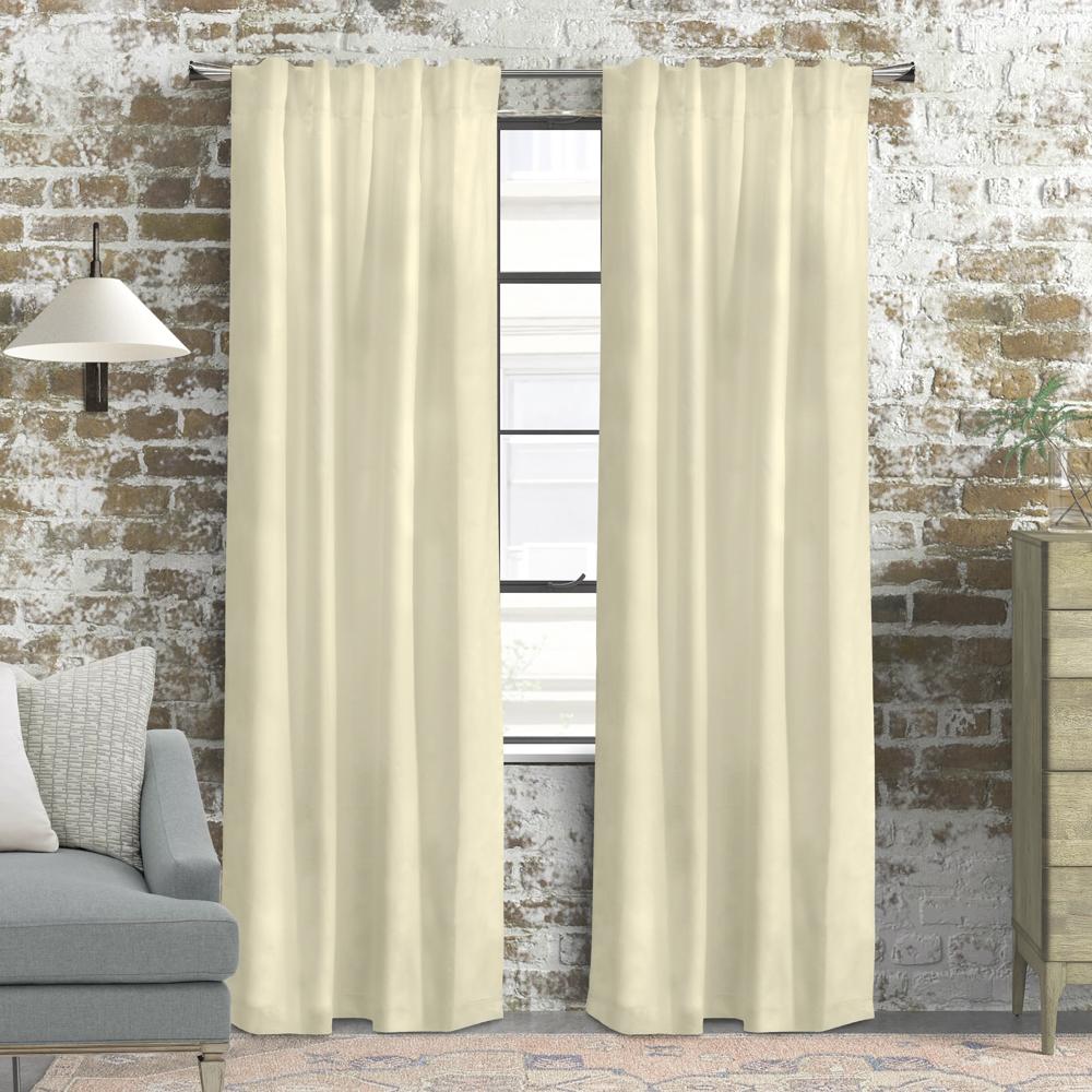 Thermalogic Weathermate Topsions Room Darkening Provides Daytime and Nighttime Privacy Curtain Panel Pair Each 40" x 63" Natural
