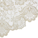 Habitat Limoges Sheer Rod Pocket Delicate Scalloped Bottom Hem Floral Lace Design Swag Valance Set 72" x 32" Ivory