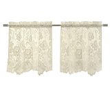 Habitat Limoges Sheer Rod Pocket Curtain Tiers for Any Room Floral Lace Design Pair Ivory