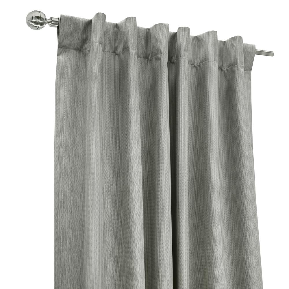 Thermaplus Brooklyn Blackout Dual Header Elegant Vertical Linear Texture Complete Privacy Curtain Panel Grey