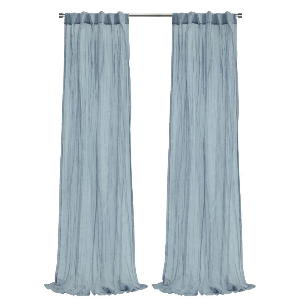 Habitat Paloma Sheer Dual Header Stylish and Functional Curtain Panel Blue