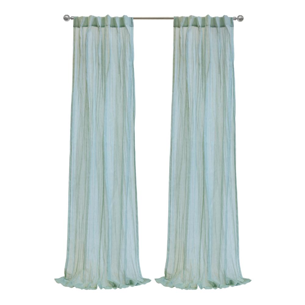 Habitat Paloma Sheer Dual Header Stylish and Function Curtain Panel Pale Thyme